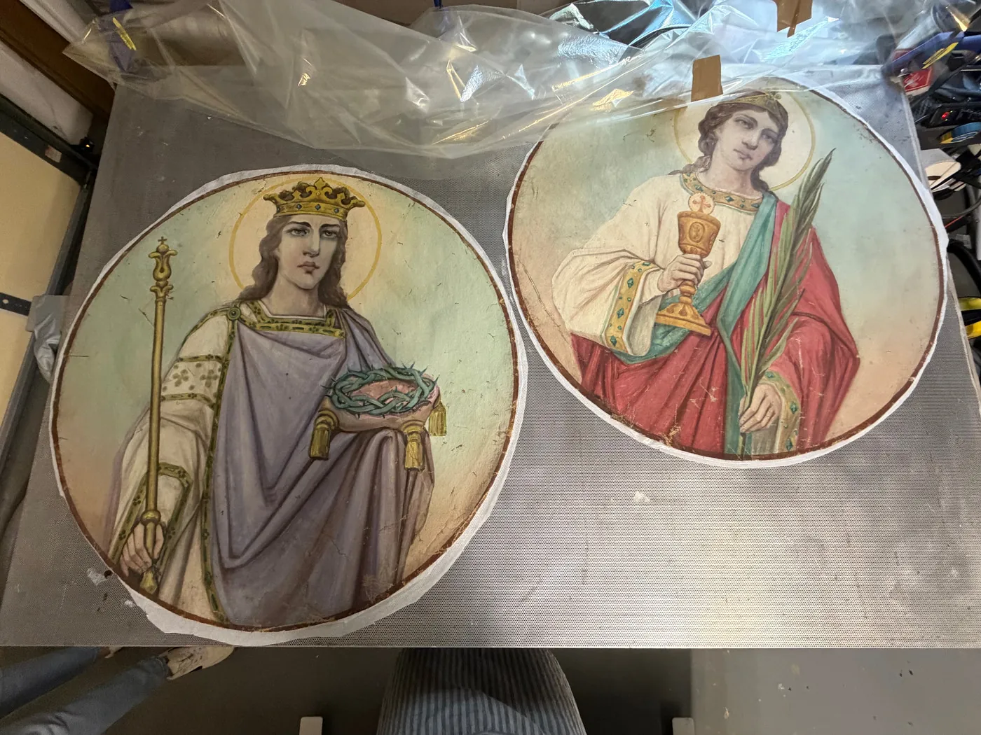 Cathedral Paintings conservation treatment documentation, image 2